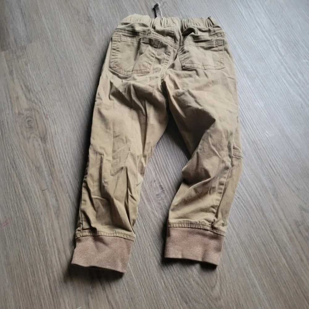 Cat & Jack Jogger Pants Toddler Boys 3T Khaki Tan Reinforced Knee Casual Utility